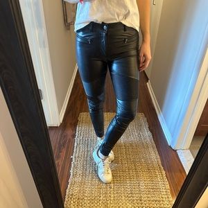 Faux leather pants
